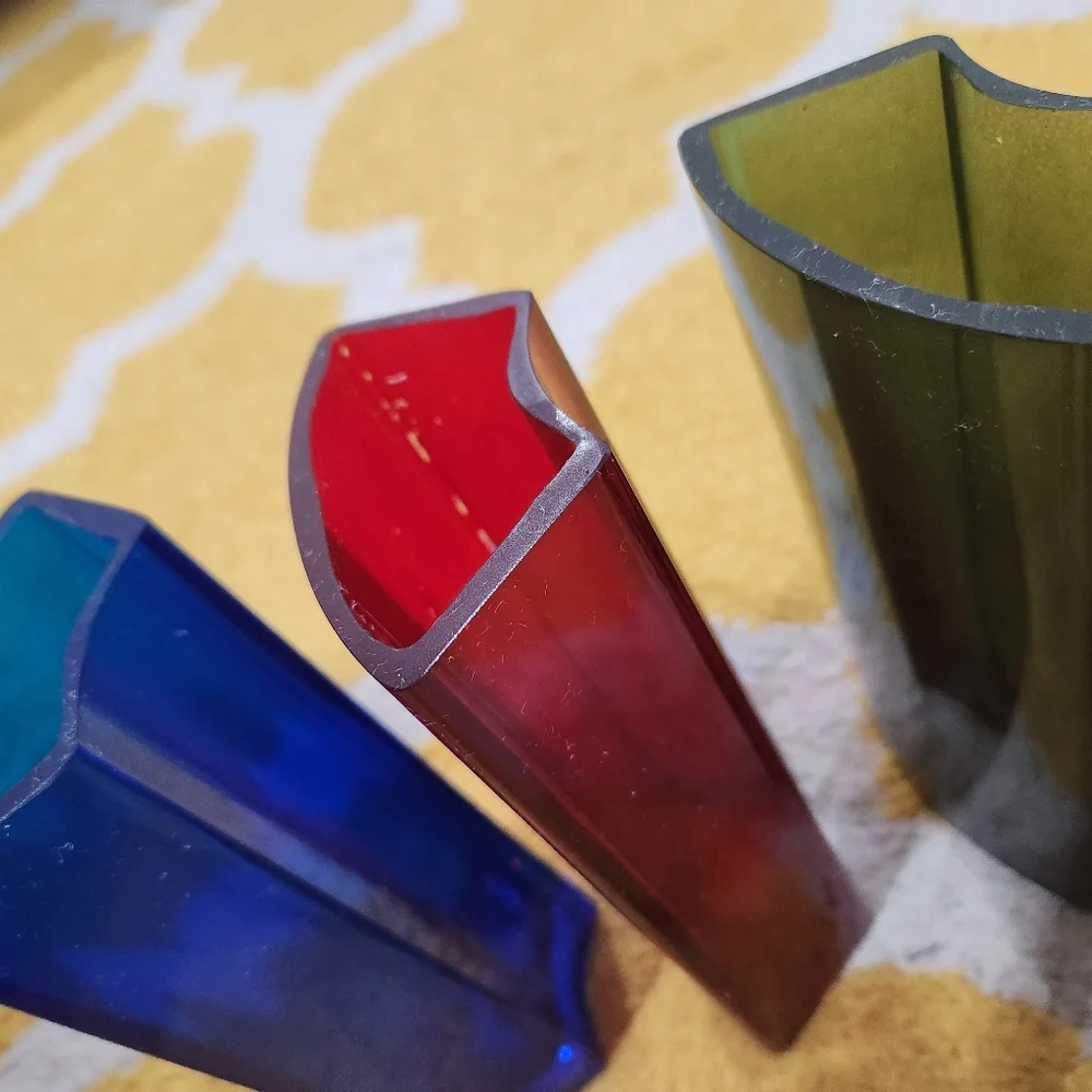 Set of three IKEA glass color vases